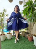 Indigo Tie n Dye Breathable Printed Cotton Kaftan Dress – Summer Wear